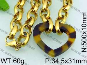 SS Gold-Plating Necklace - KN22376-Z