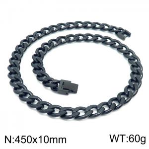 Stainless Steel Black-plating Necklace - KN225401-Z