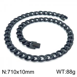 Stainless Steel Black-plating Necklace - KN225406-Z