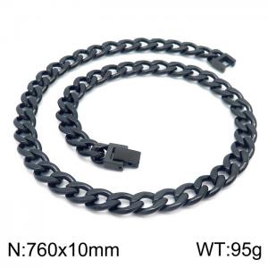 Stainless Steel Black-plating Necklace - KN225407-Z