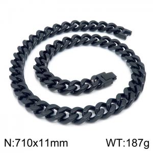 Stainless Steel Black-plating Necklace - KN225448-Z