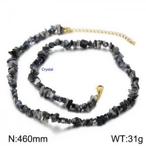 Stainless steel stone necklace - KN226655-Z