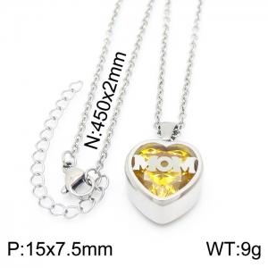 Stainless Steel Stone Necklace （Mother's Day） - KN226775-K