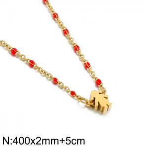 SS Gold-Plating Necklace - KN226861-Z