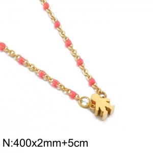 SS Gold-Plating Necklace - KN226862-Z