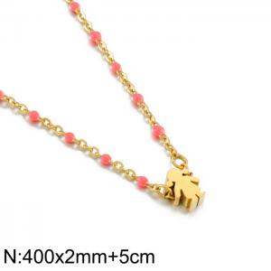 SS Gold-Plating Necklace - KN226863-Z