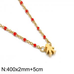 SS Gold-Plating Necklace - KN226864-Z