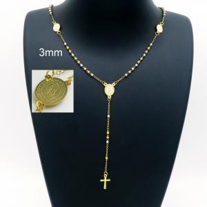 Stainless Steel Rosary Necklace - KN226946-YU