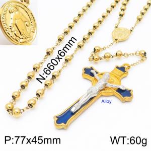 Stainless Steel Rosary Necklace - KN227340-Z