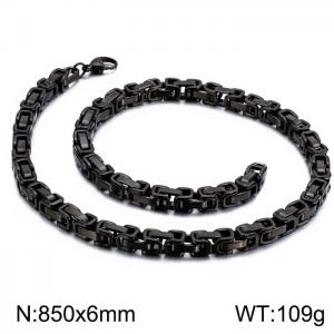 Stainless Steel Black-plating Necklace - KN227398-Z