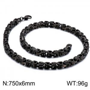 Stainless Steel Black-plating Necklace - KN227399-Z