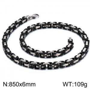 Stainless Steel Black-plating Necklace - KN227406-Z