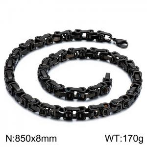 Stainless Steel Black-plating Necklace - KN227410-Z