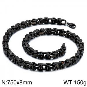 Stainless Steel Black-plating Necklace - KN227411-Z