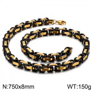 Stainless Steel Black-plating Necklace - KN227417-Z