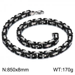 Stainless Steel Black-plating Necklace - KN227418-Z