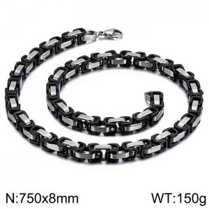 Stainless Steel Black-plating Necklace - KN227419-Z