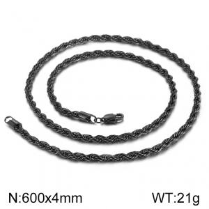 Stainless Steel Black-plating Necklace - KN227479-Z