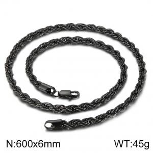 Stainless Steel Black-plating Necklace - KN227480-Z