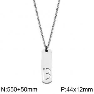 Stainless Steel Letter Necklace - KN227509-WGLL