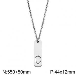 Stainless Steel Letter Necklace - KN227510-WGLL