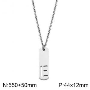 Stainless Steel Letter Necklace - KN227512-WGLL