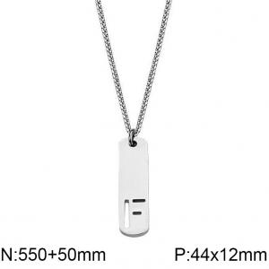 Stainless Steel Letter Necklace - KN227513-WGLL