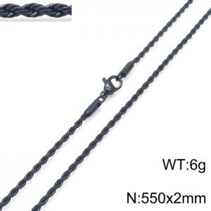 Stainless Steel Black-plating Necklace - KN228805-Z