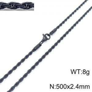 Stainless Steel Black-plating Necklace - KN228816-Z