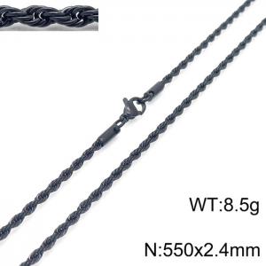 Stainless Steel Black-plating Necklace - KN228817-Z