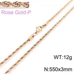 SS Rose Gold-Plating Necklaces - KN228835-Z