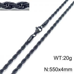 Stainless Steel Black-plating Necklace - KN228841-Z