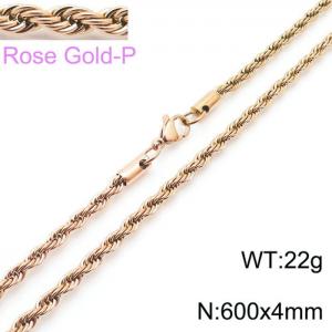 SS Rose Gold-Plating Necklaces - KN228845-Z
