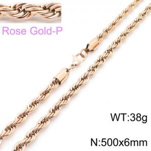SS Rose Gold-Plating Necklaces - KN228867-Z