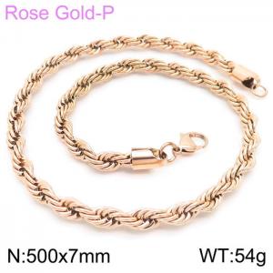 SS Rose Gold-Plating Necklaces - KN228876-Z