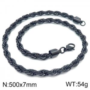 Stainless Steel Black-plating Necklace - KN228885-Z