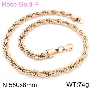 SS Rose Gold-Plating Necklaces - KN228889-Z
