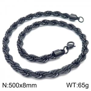 Stainless Steel Black-plating Necklace - KN228897-Z