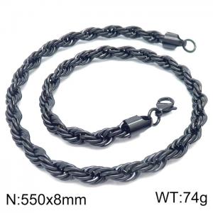 Stainless Steel Black-plating Necklace - KN228898-Z