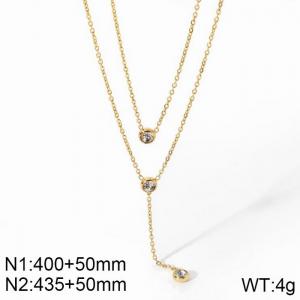 SS Gold-Plating Necklace - KN229026-WGJD