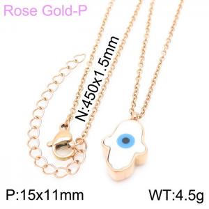SS Rose Gold-Plating Necklace - KN229039-K