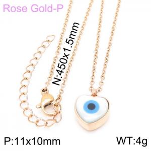 SS Rose Gold-Plating Necklace - KN229042-K
