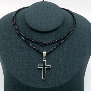 Stainless Steel Black-plating Necklace - KN229360-KL