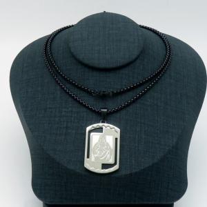 Stainless Steel Black-plating Necklace - KN229431-KL