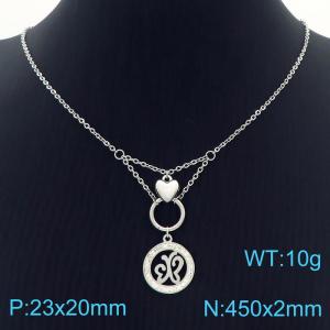 Hand make  stainless steel welding chain fashion couple high class butterfly crystal necklace - KN229459-Z