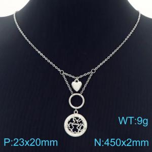 Hand make stainless steel welding chain fashion couple high class TOUS crystal necklace - KN229460-Z