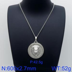 Stainless Steel Stone Necklace - KN229522-K