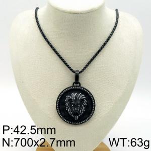Stainless Steel Stone Necklace - KN229523-K