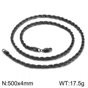 Stainless Steel Black-plating Necklace - KN229542-Z