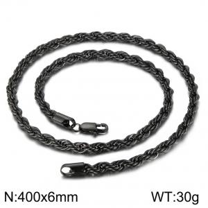 Stainless Steel Black-plating Necklace - KN229543-Z